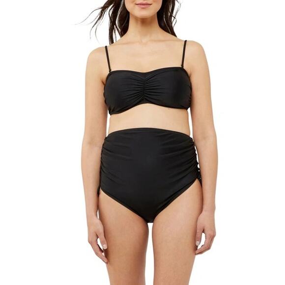 NWT A Pea In The Pod Maternity Cheetah Convertible Two Piece Swimsuit Size Small - Picture 1 of 7